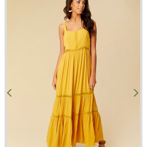 Altar'd State Dresses & Skirts - Altar'd State Maxi Boho Dress Mustard Yellow